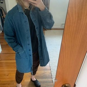 Oversize Denim Trench Jacket